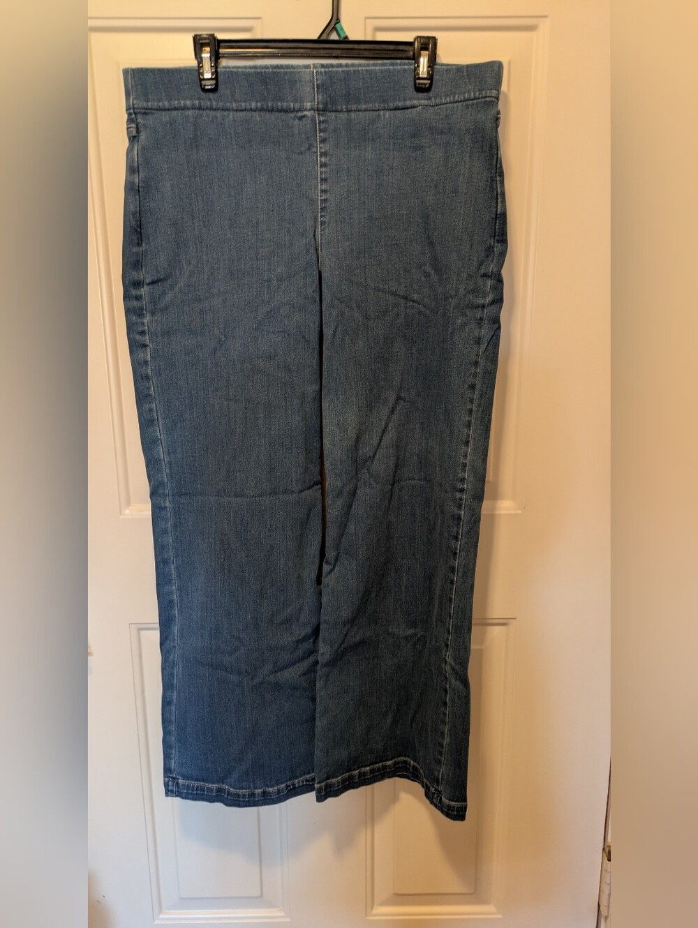 NYDJ Women's Wide Leg Pull On Jeans in Medium Blue Wash